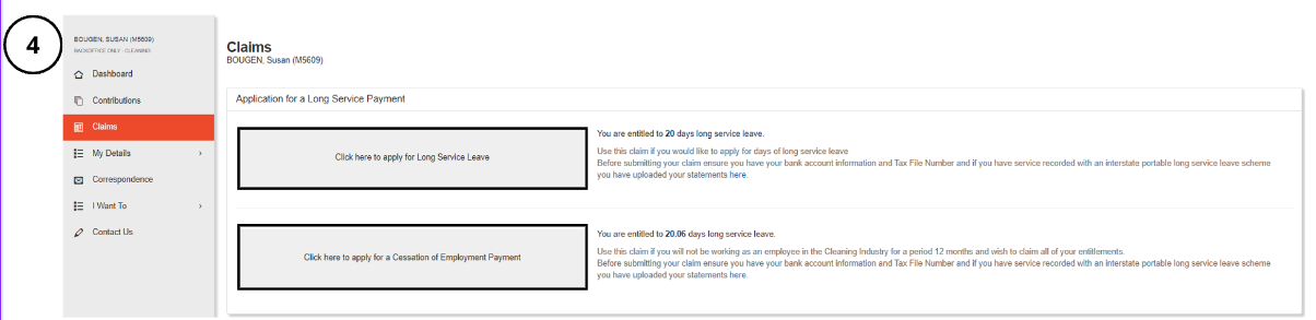 Select your type of leave claim